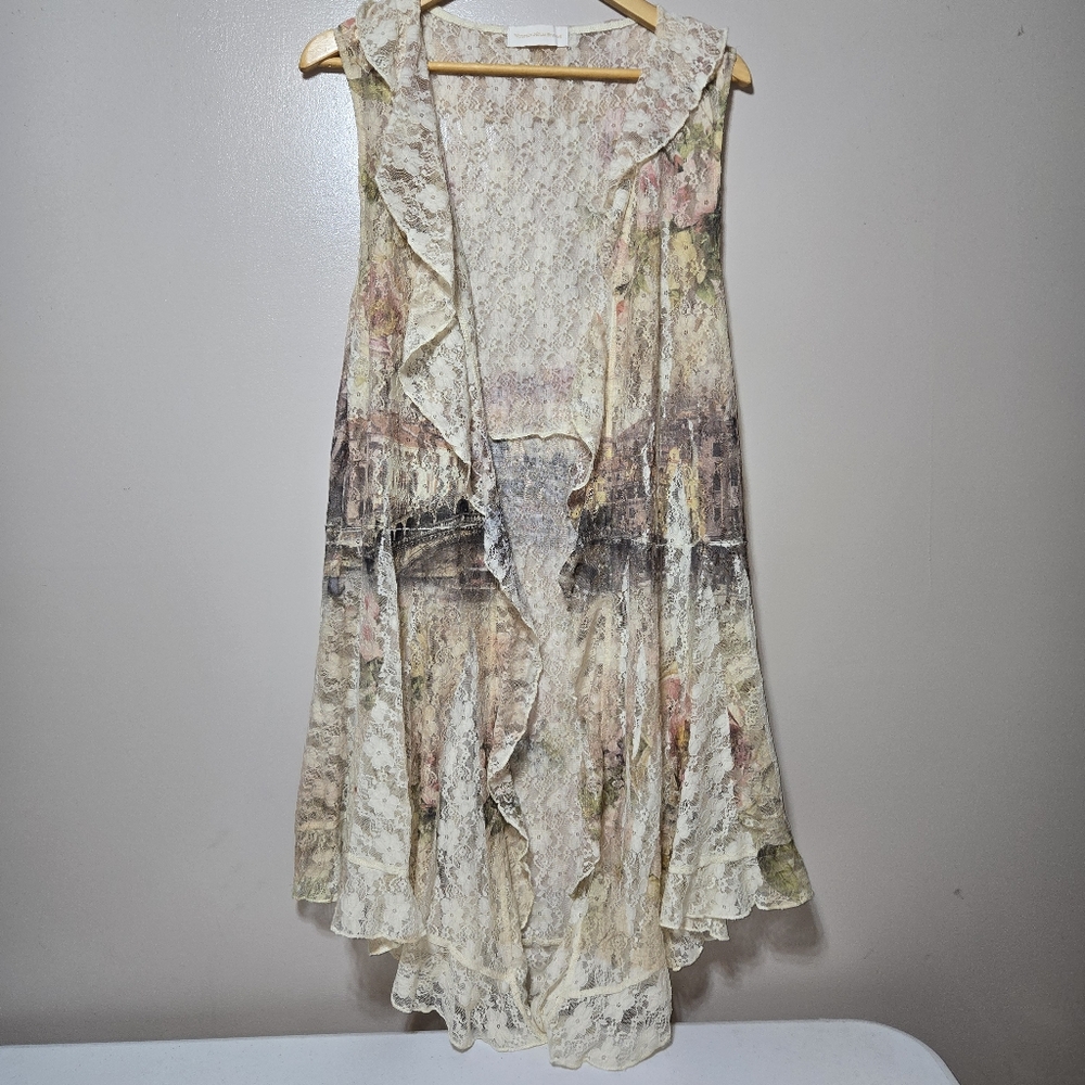 Victorian house Branson lace cardigan with ruffles multi  color - any size